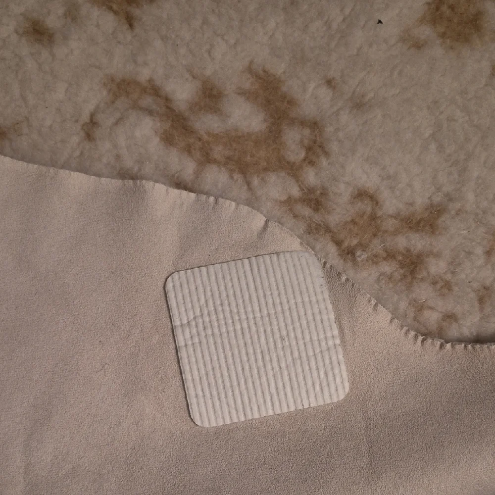 Neiman Marcus Cream and Brown Faux Fur Accent Rug - Picture 4 of 5